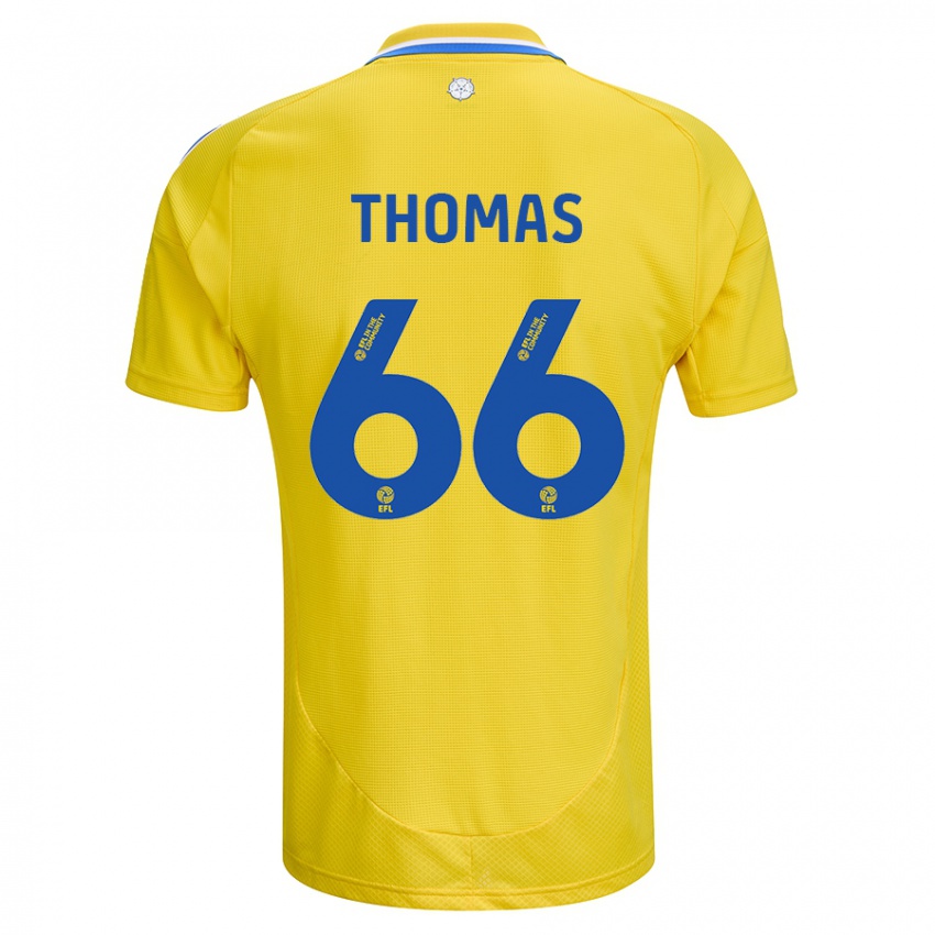 Uomo Maglia Luca Thomas #66 Giallo Blu Kit Gara Away 2024/25 Maglietta