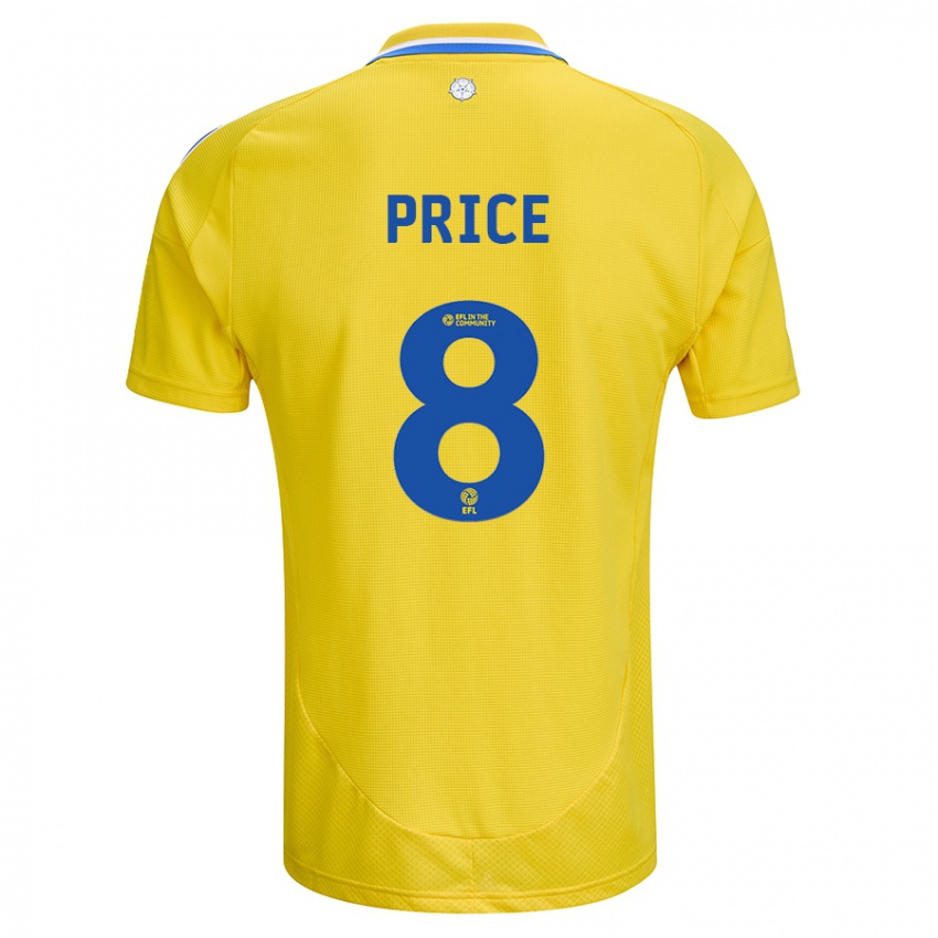 Uomo Maglia Leoni Price #8 Giallo Blu Kit Gara Away 2024/25 Maglietta