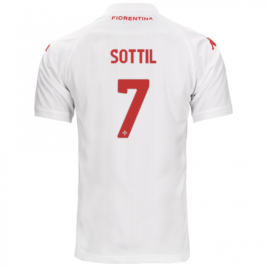 Uomo Maglia Riccardo Sottil #7 Bianco Kit Gara Away 2024/25 Maglietta