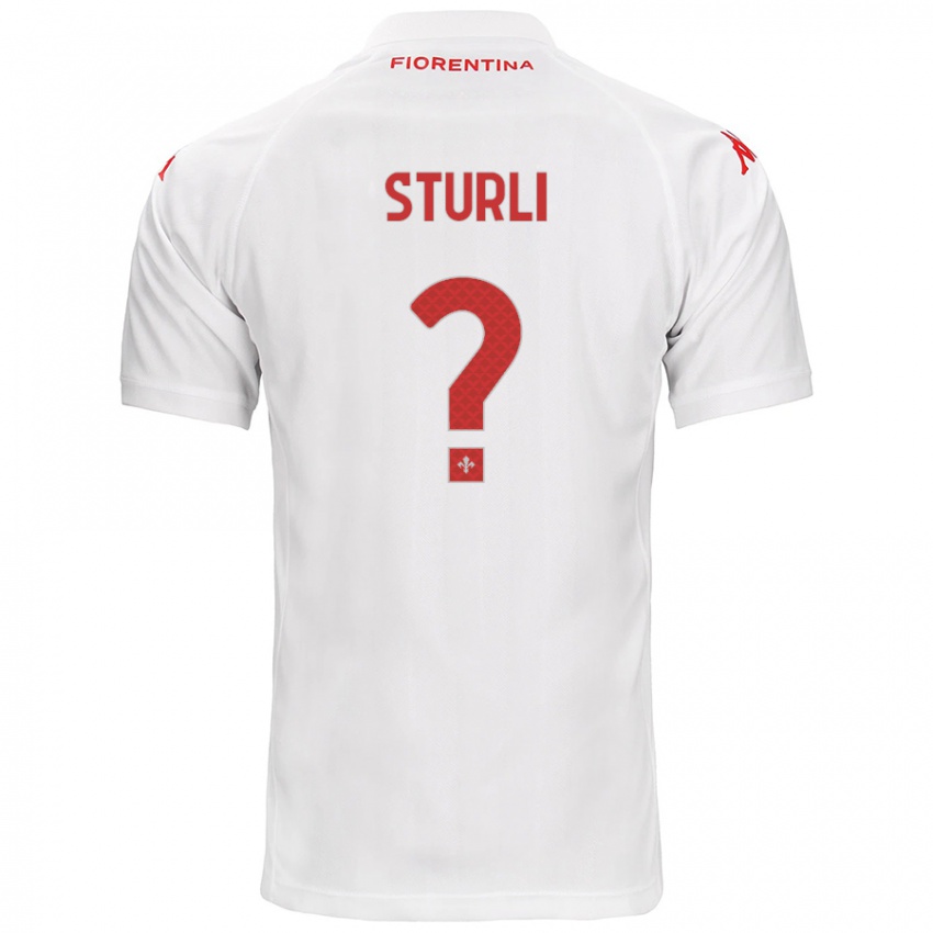 Uomo Maglia Edoardo Sturli #0 Bianco Kit Gara Away 2024/25 Maglietta