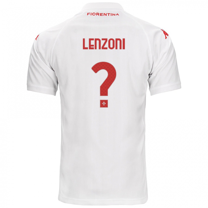 Uomo Maglia Samuele Lenzoni #0 Bianco Kit Gara Away 2024/25 Maglietta