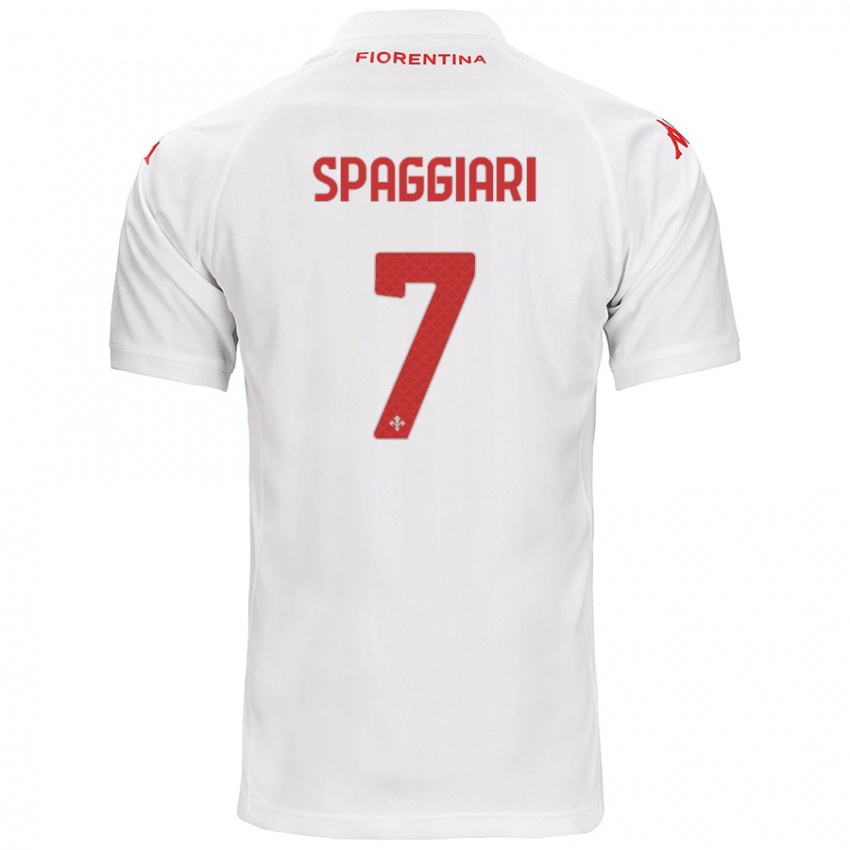 Uomo Maglia Riccardo Spaggiari #7 Bianco Kit Gara Away 2024/25 Maglietta