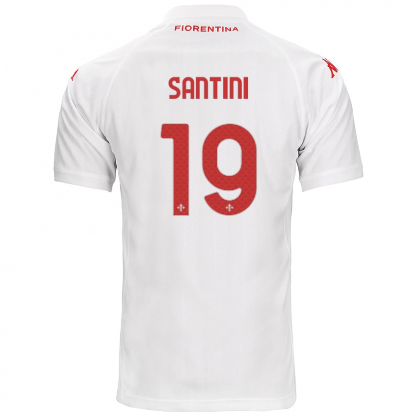 Uomo Maglia Margherita Santini #19 Bianco Kit Gara Away 2024/25 Maglietta