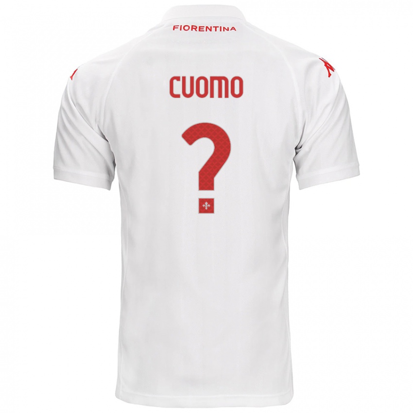 Uomo Maglia Raffaele Cuomo #0 Bianco Kit Gara Away 2024/25 Maglietta