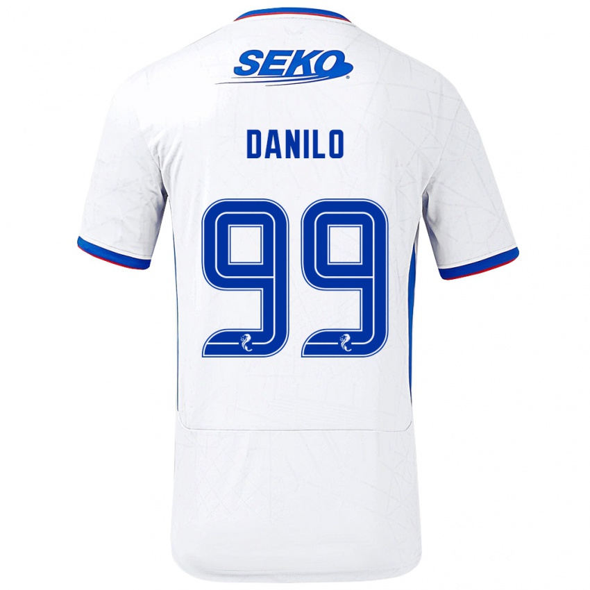 Uomo Maglia Danilo #99 Bianco Blu Kit Gara Away 2024/25 Maglietta