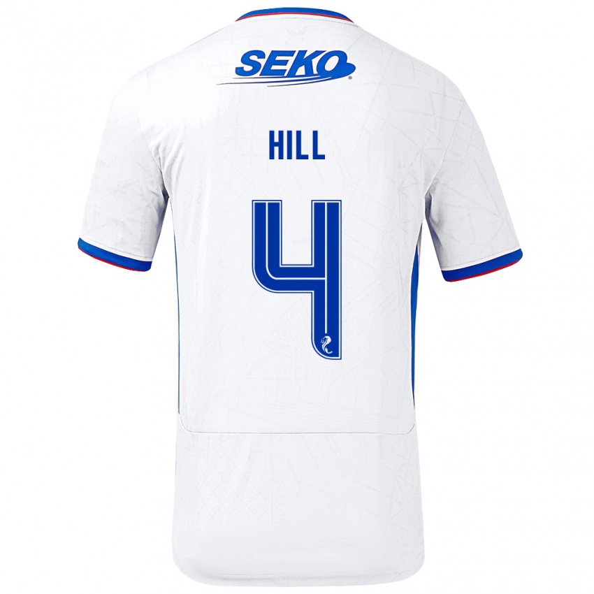 Uomo Maglia Kathryn Hill #4 Bianco Blu Kit Gara Away 2024/25 Maglietta