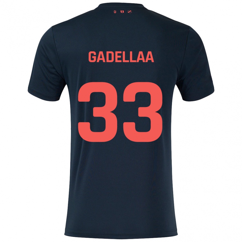 Uomo Maglia Kevin Gadellaa #33 Nero Rosso Kit Gara Away 2024/25 Maglietta