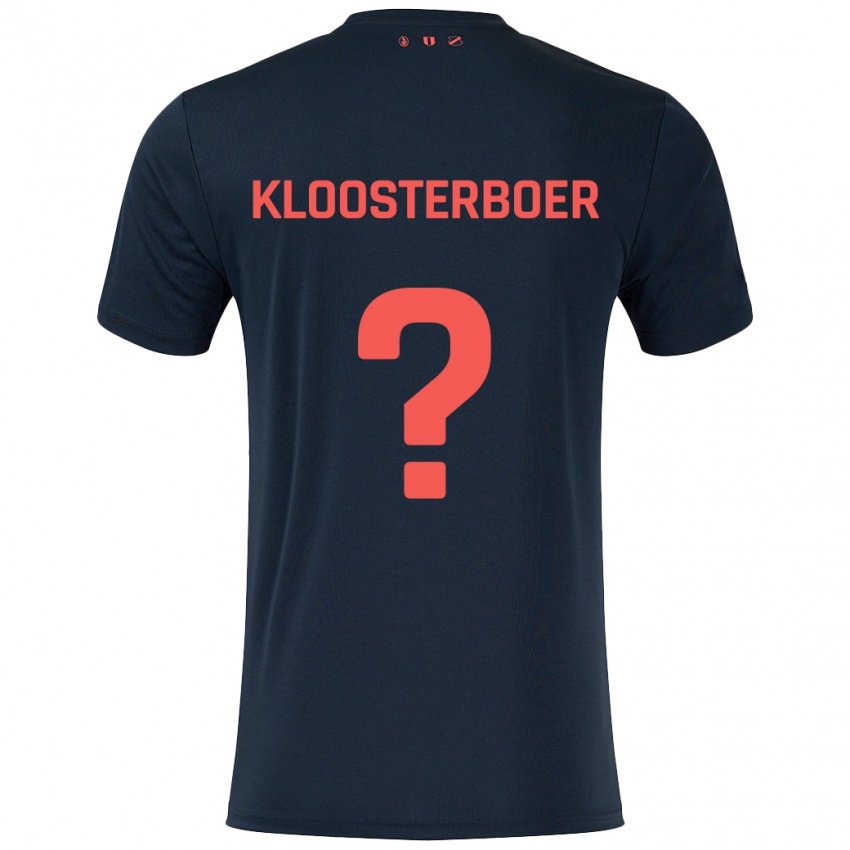 Uomo Maglia Per Kloosterboer #0 Nero Rosso Kit Gara Away 2024/25 Maglietta