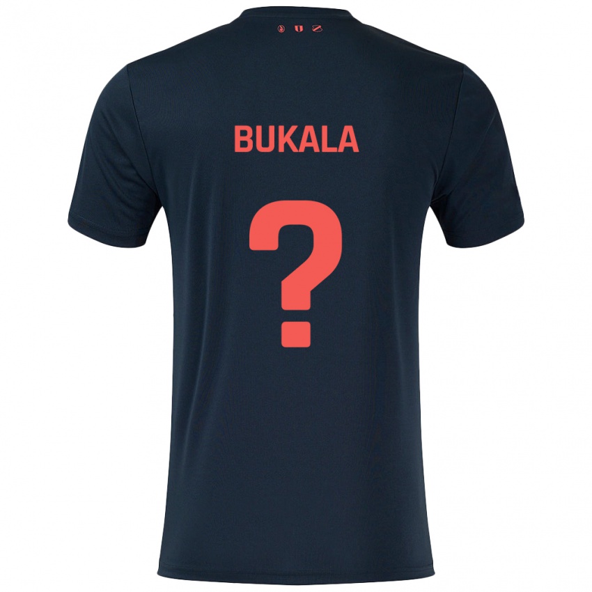 Uomo Maglia Nordin Bukala #0 Nero Rosso Kit Gara Away 2024/25 Maglietta