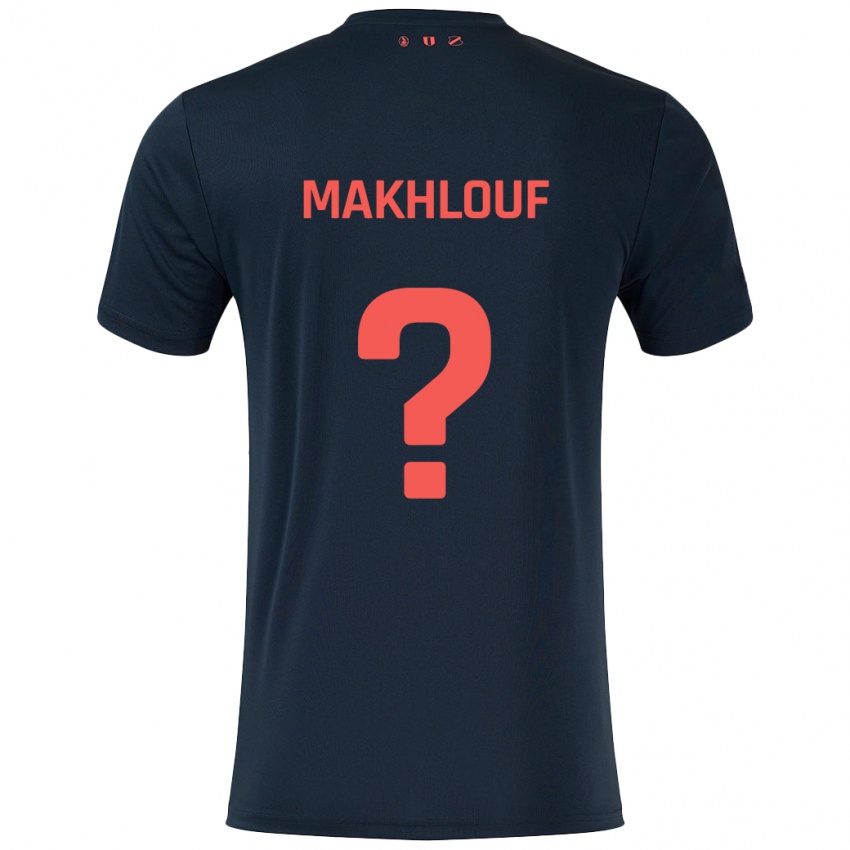 Uomo Maglia Yassir Makhlouf #0 Nero Rosso Kit Gara Away 2024/25 Maglietta