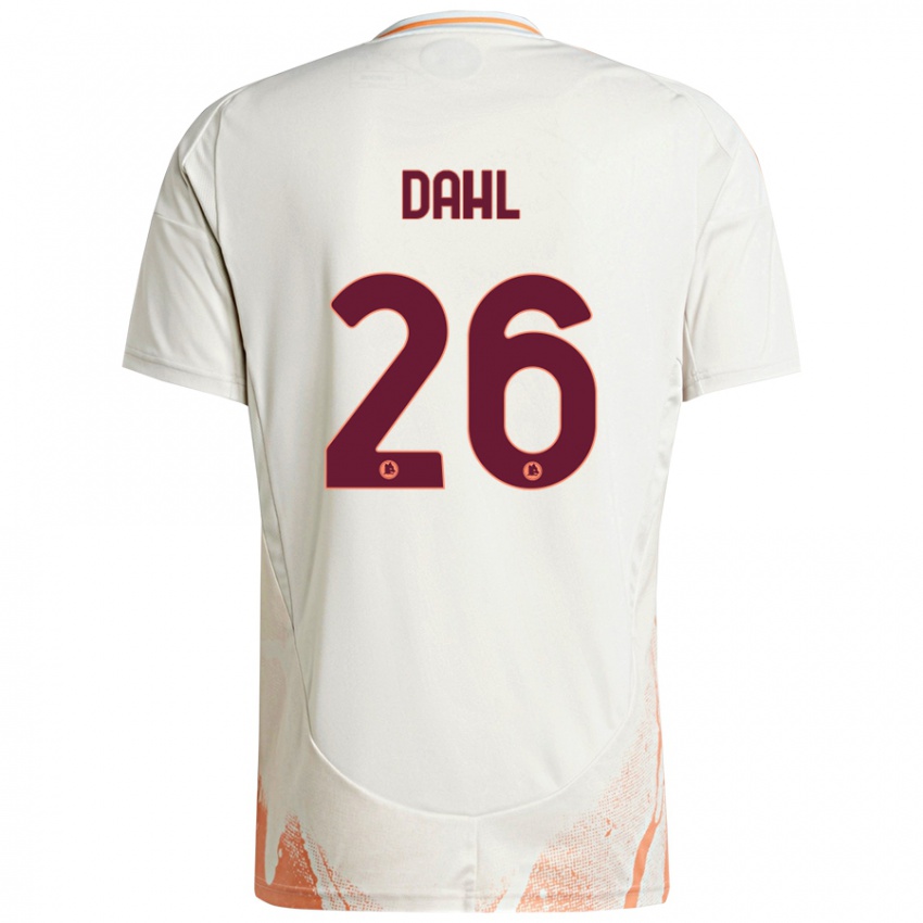 Uomo Maglia Samuel Dahl #26 Crema Bianco Arancione Kit Gara Away 2024/25 Maglietta