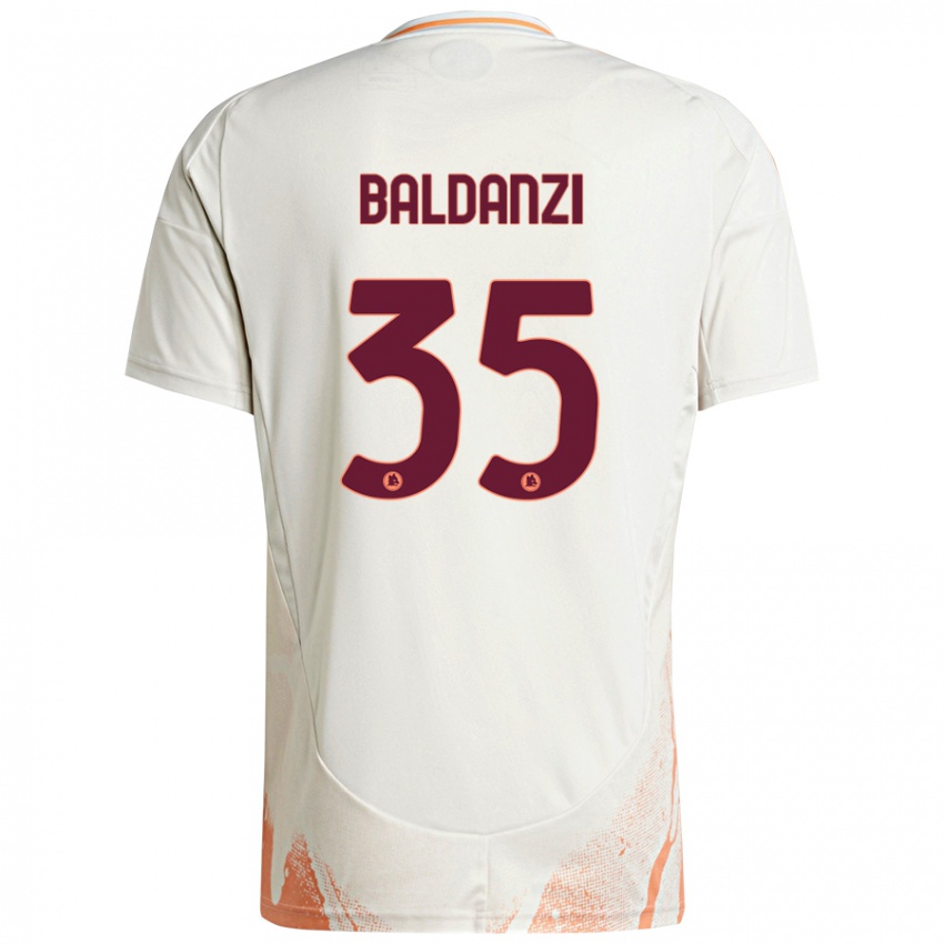 Uomo Maglia Tommaso Baldanzi #35 Crema Bianco Arancione Kit Gara Away 2024/25 Maglietta