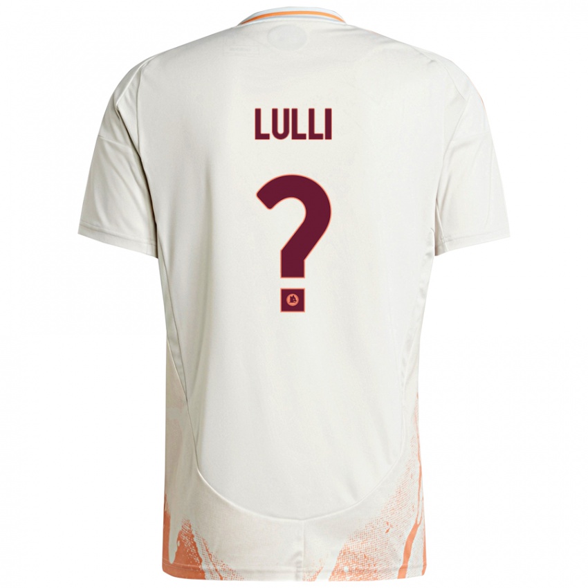 Uomo Maglia Emanuele Lulli #0 Crema Bianco Arancione Kit Gara Away 2024/25 Maglietta