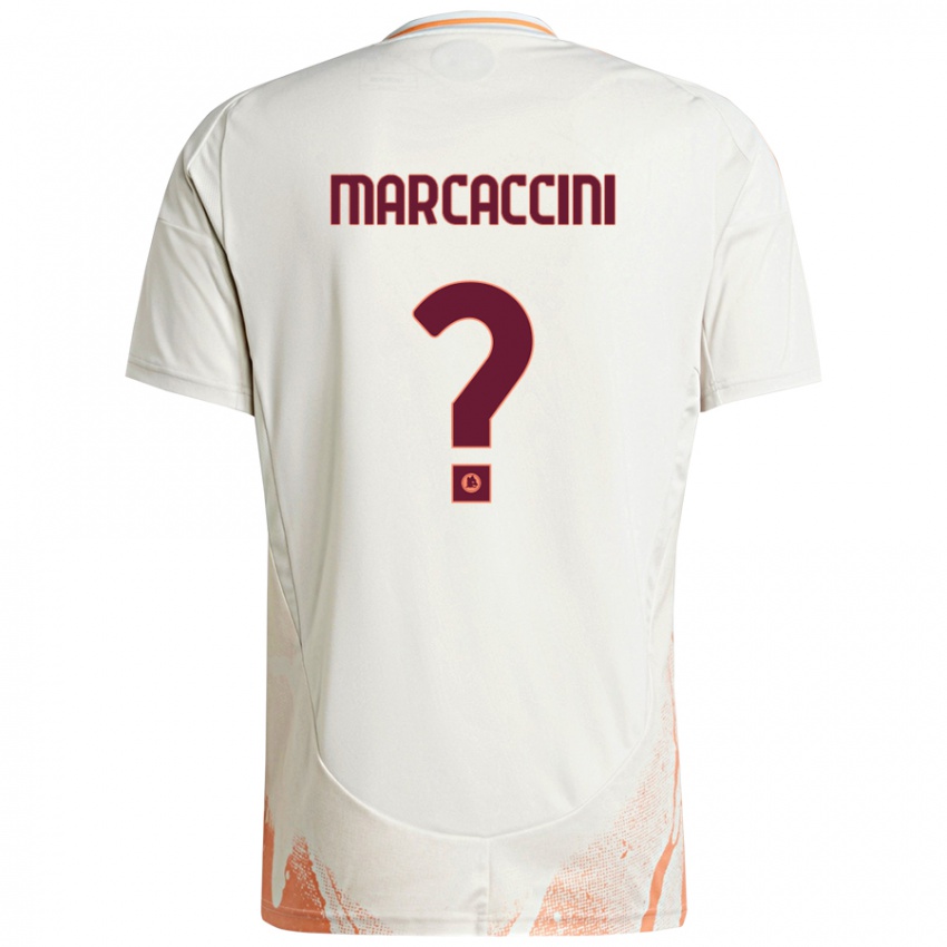 Uomo Maglia Alessio Marcaccini #0 Crema Bianco Arancione Kit Gara Away 2024/25 Maglietta