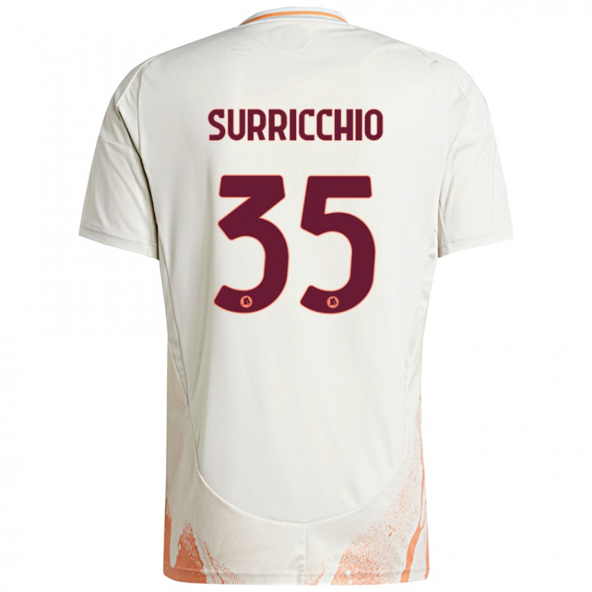 Uomo Maglia Jacopo Surricchio #35 Crema Bianco Arancione Kit Gara Away 2024/25 Maglietta