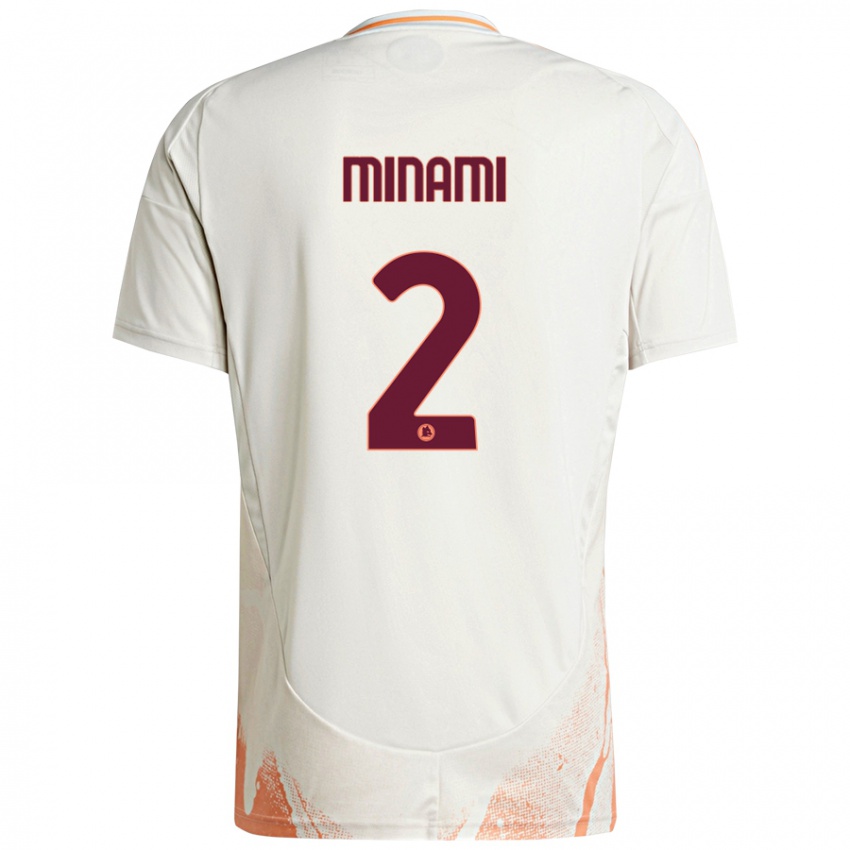 Uomo Maglia Moeka Minami #2 Crema Bianco Arancione Kit Gara Away 2024/25 Maglietta