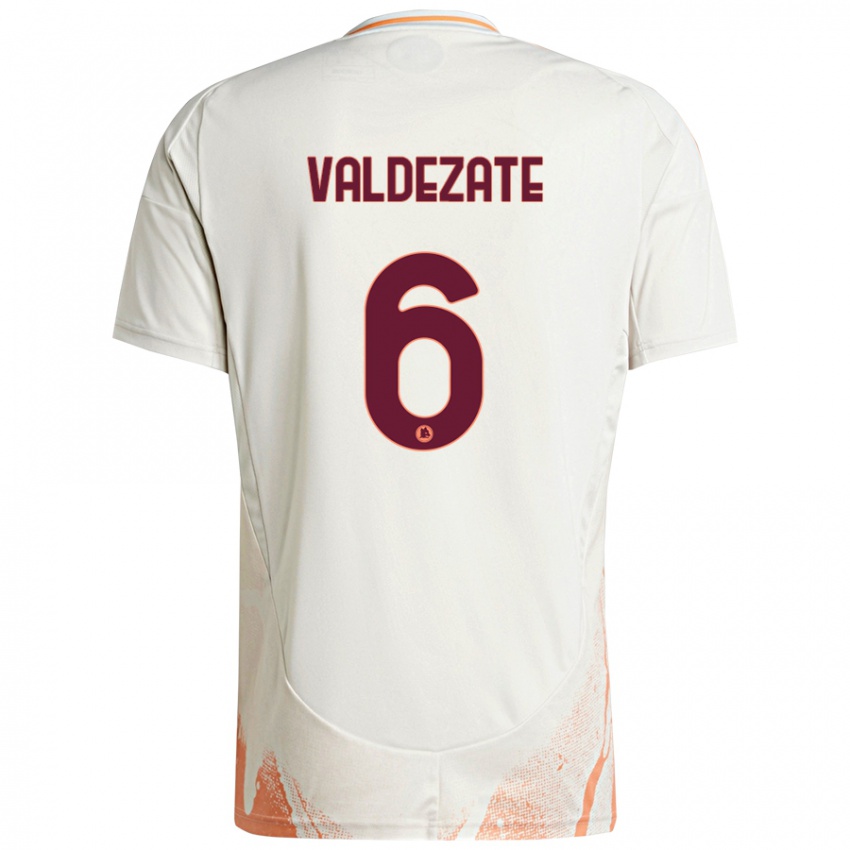 Uomo Maglia Oihane Valdezate #6 Crema Bianco Arancione Kit Gara Away 2024/25 Maglietta