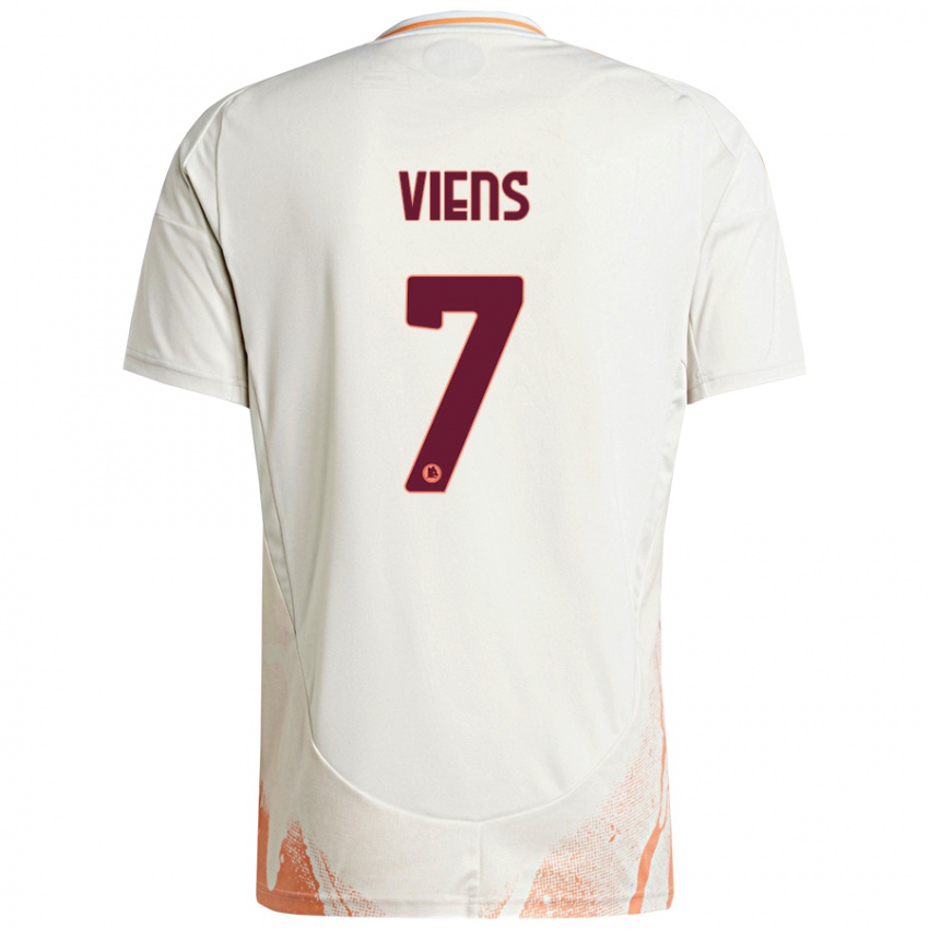 Uomo Maglia Evelyne Viens #7 Crema Bianco Arancione Kit Gara Away 2024/25 Maglietta