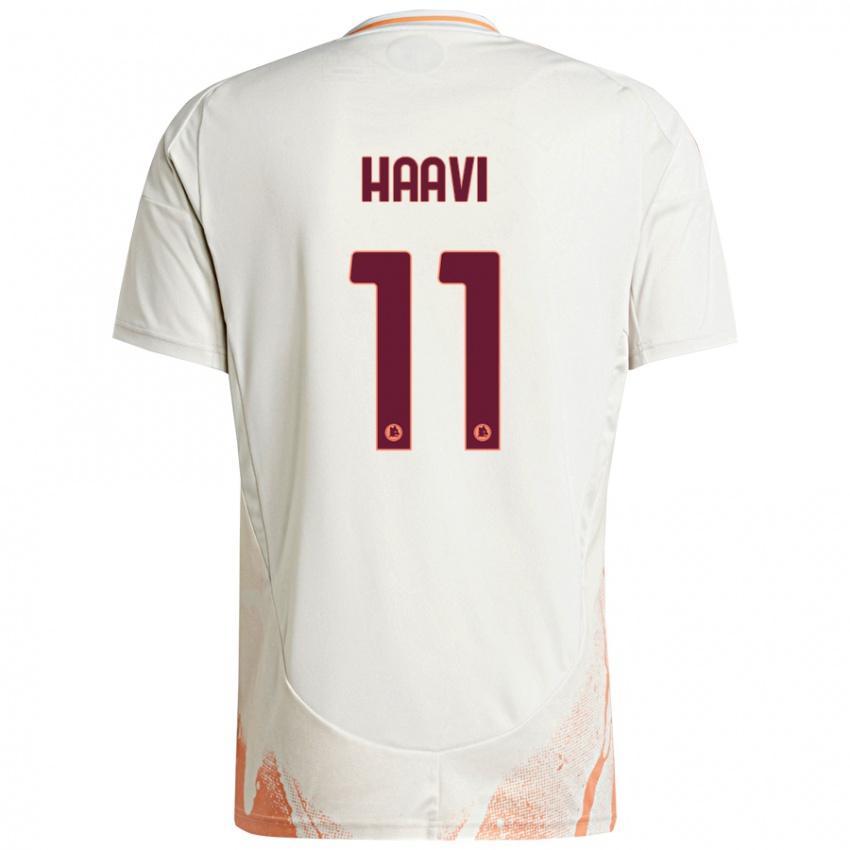 Uomo Maglia Emilie Haavi #11 Crema Bianco Arancione Kit Gara Away 2024/25 Maglietta