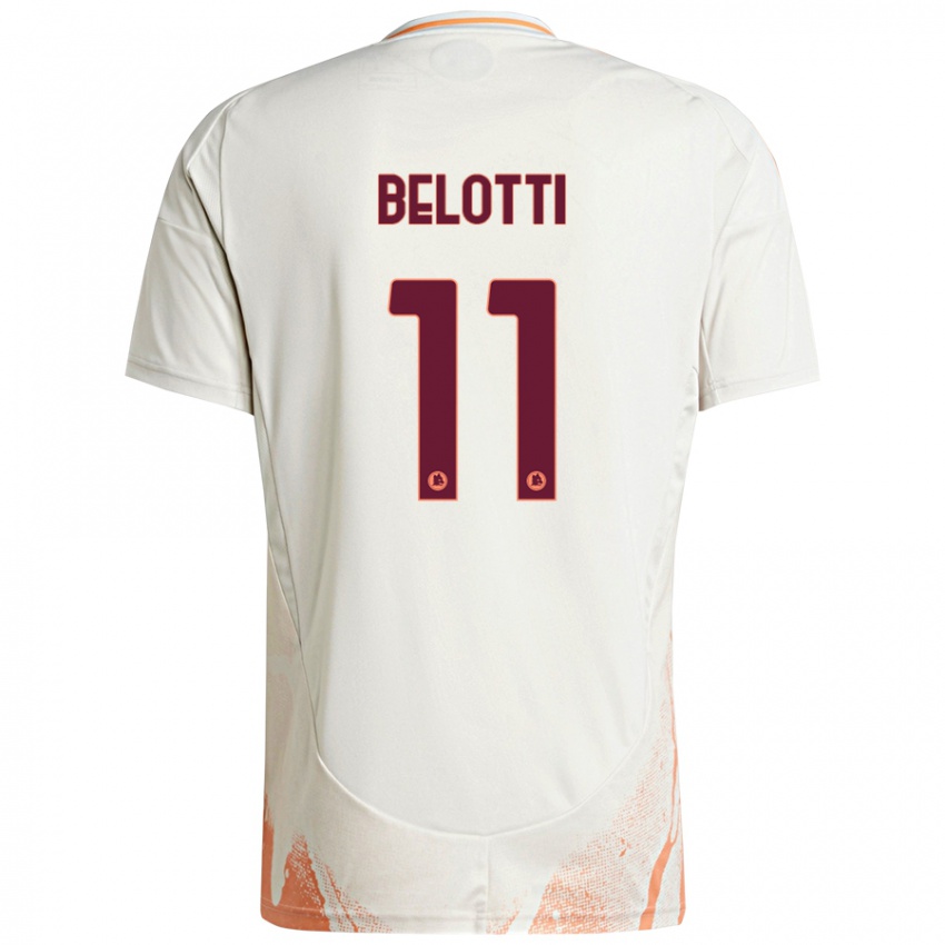 Uomo Maglia Andrea Belotti #11 Crema Bianco Arancione Kit Gara Away 2024/25 Maglietta