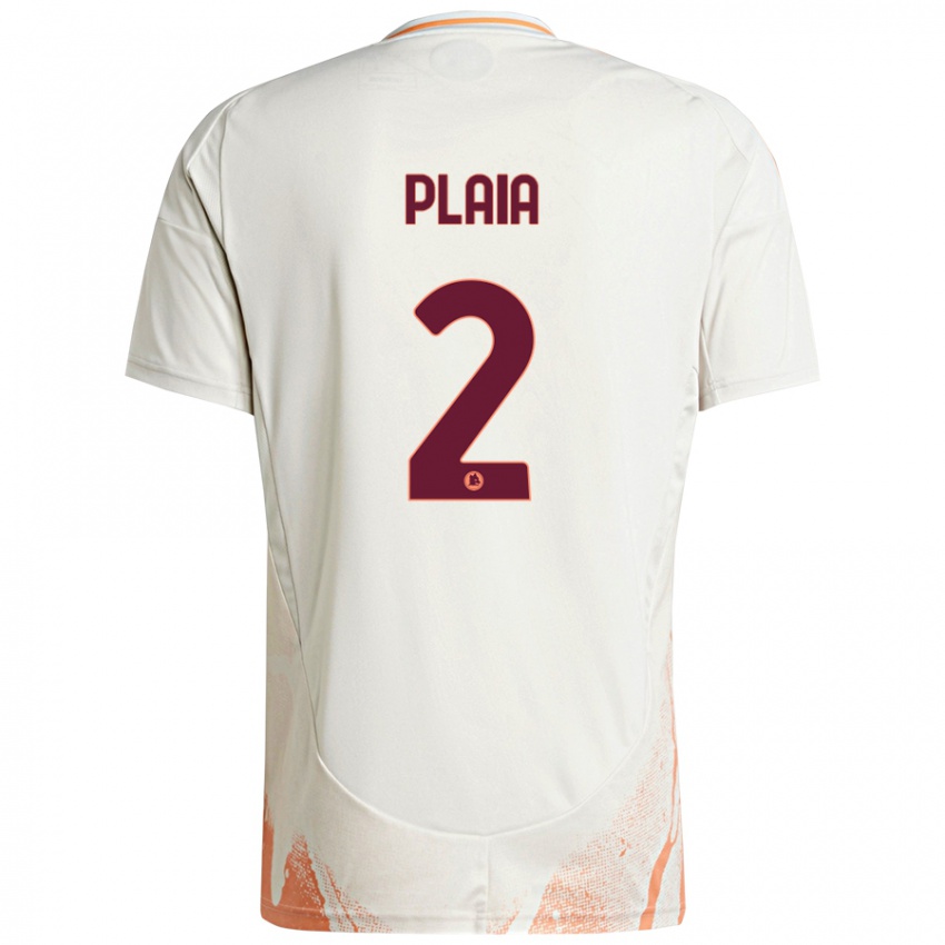 Uomo Maglia Matteo Plaia #2 Crema Bianco Arancione Kit Gara Away 2024/25 Maglietta