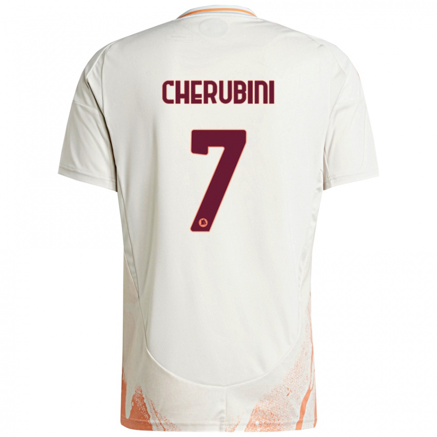 Uomo Maglia Luigi Cherubini #7 Crema Bianco Arancione Kit Gara Away 2024/25 Maglietta