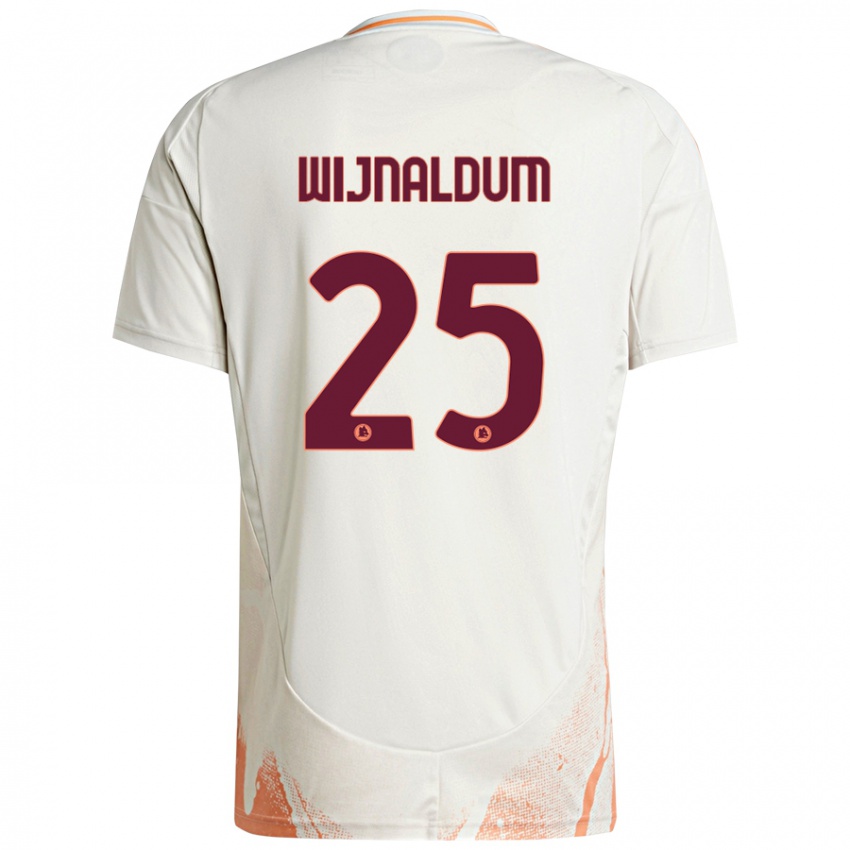 Uomo Maglia Georginio Wijnaldum #25 Crema Bianco Arancione Kit Gara Away 2024/25 Maglietta