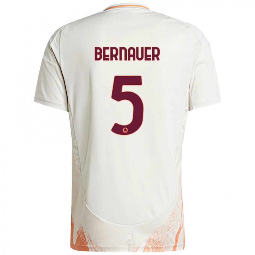 Uomo Maglia Vanessa Bernauer #5 Crema Bianco Arancione Kit Gara Away 2024/25 Maglietta