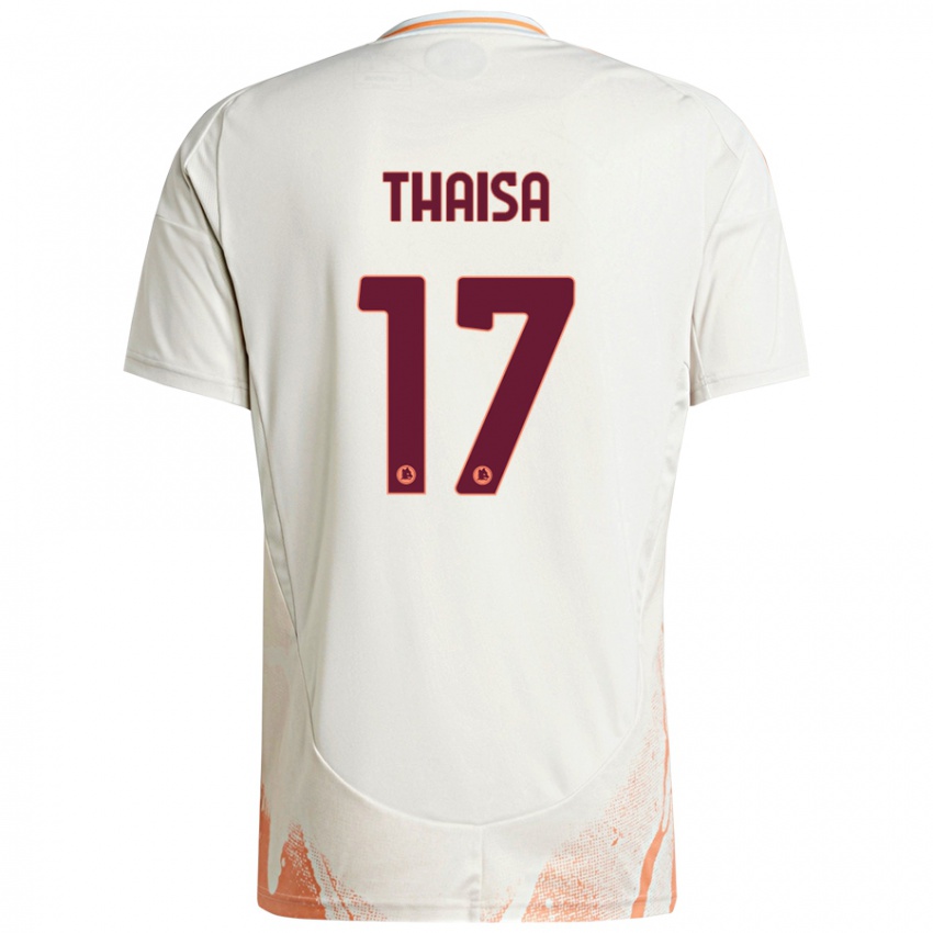 Uomo Maglia Thaisa #17 Crema Bianco Arancione Kit Gara Away 2024/25 Maglietta