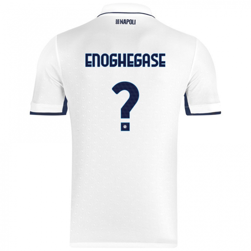 Uomo Maglia Favour Enoghegase #0 Bianco Blu Reale Kit Gara Away 2024/25 Maglietta