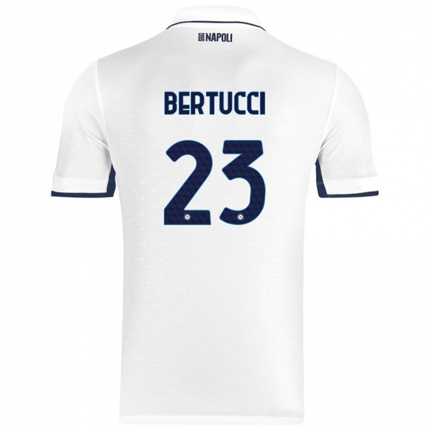 Uomo Maglia Sofia Bertucci #23 Bianco Blu Reale Kit Gara Away 2024/25 Maglietta