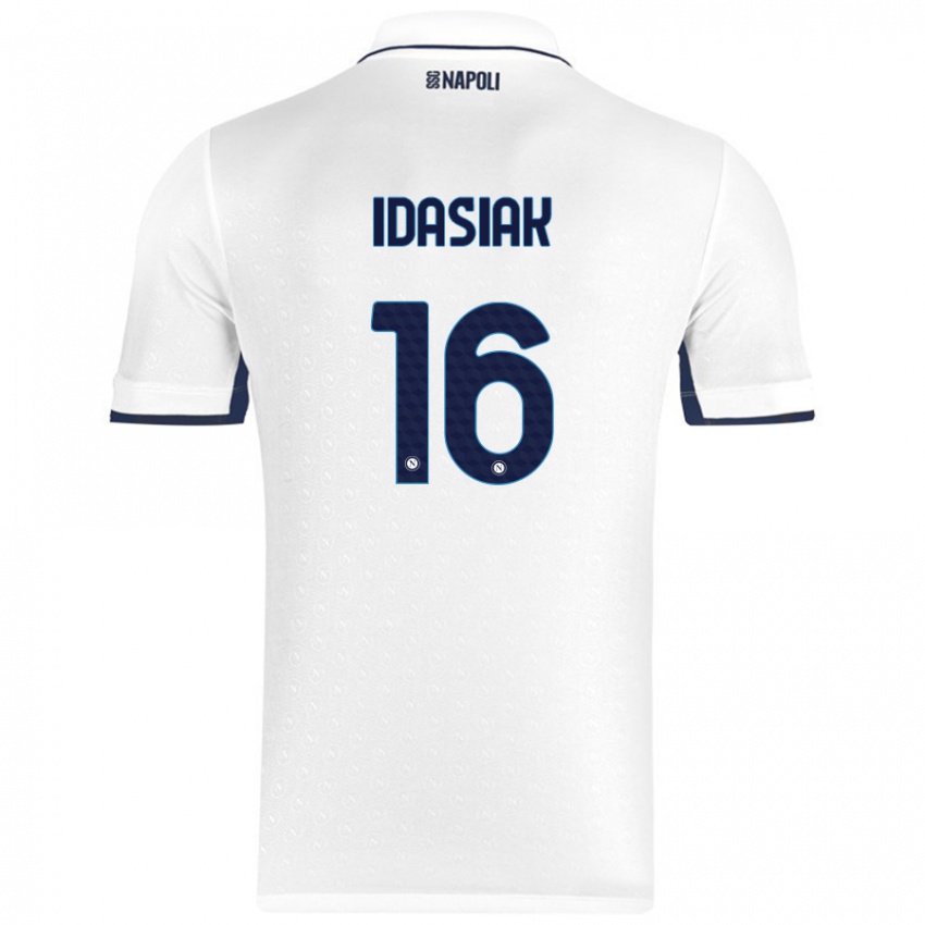 Uomo Maglia Hubert Idasiak #16 Bianco Blu Reale Kit Gara Away 2024/25 Maglietta