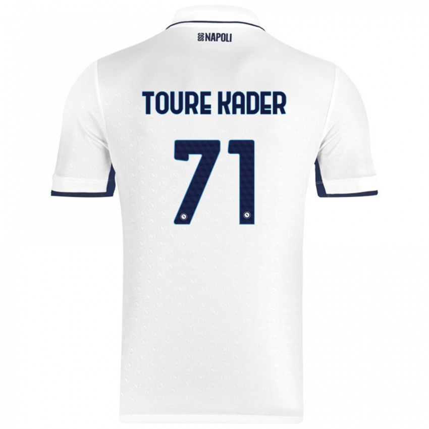 Uomo Maglia Aziz Toure Kader #71 Bianco Blu Reale Kit Gara Away 2024/25 Maglietta