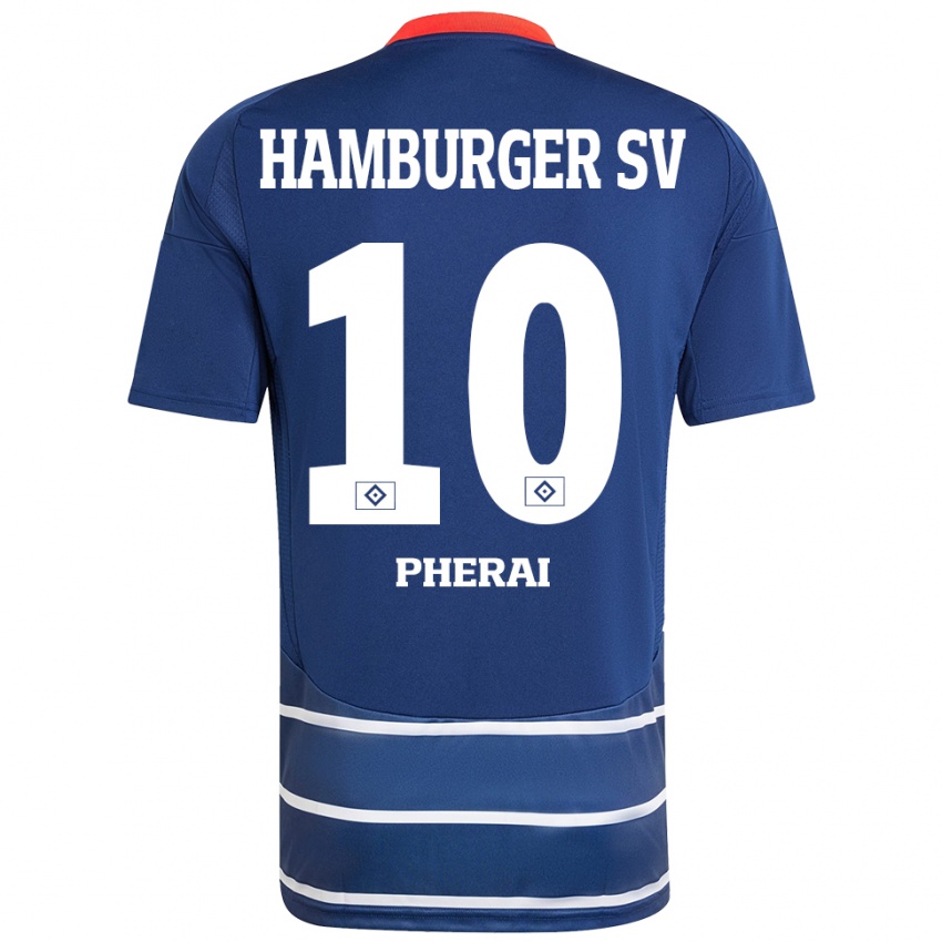 Uomo Maglia Immanuel Pherai #10 Blu Scuro Kit Gara Away 2024/25 Maglietta