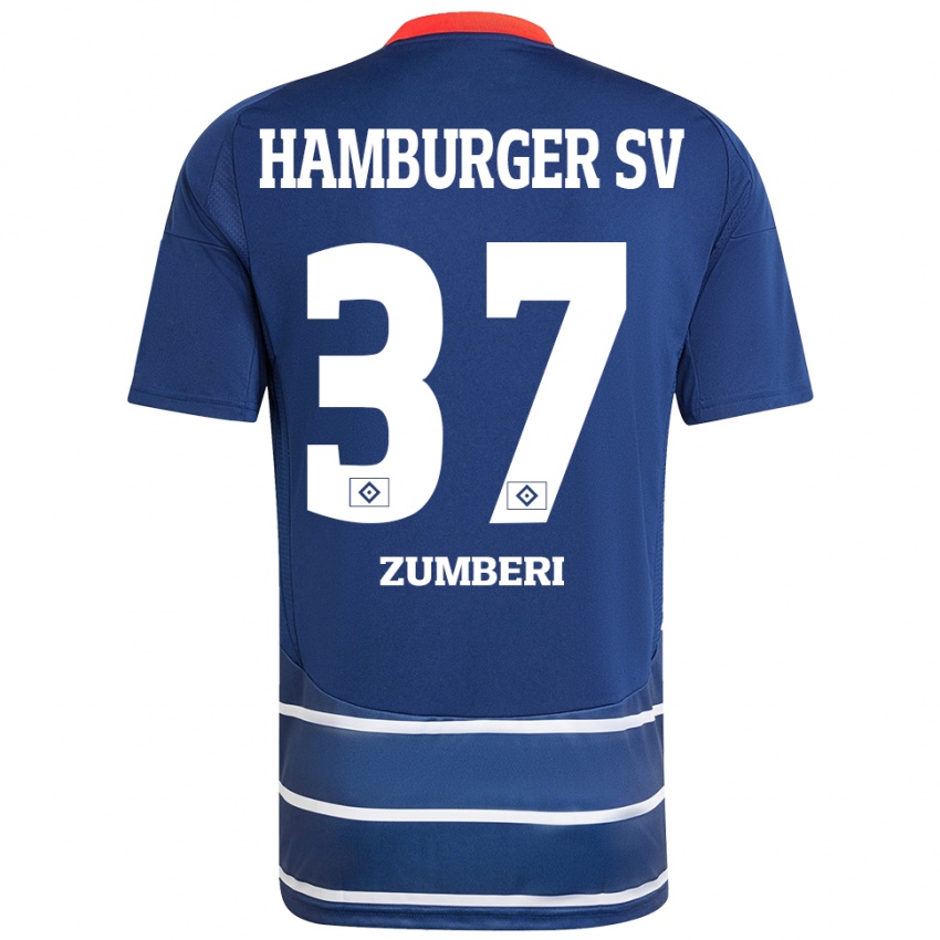 Uomo Maglia Valon Zumberi #37 Blu Scuro Kit Gara Away 2024/25 Maglietta