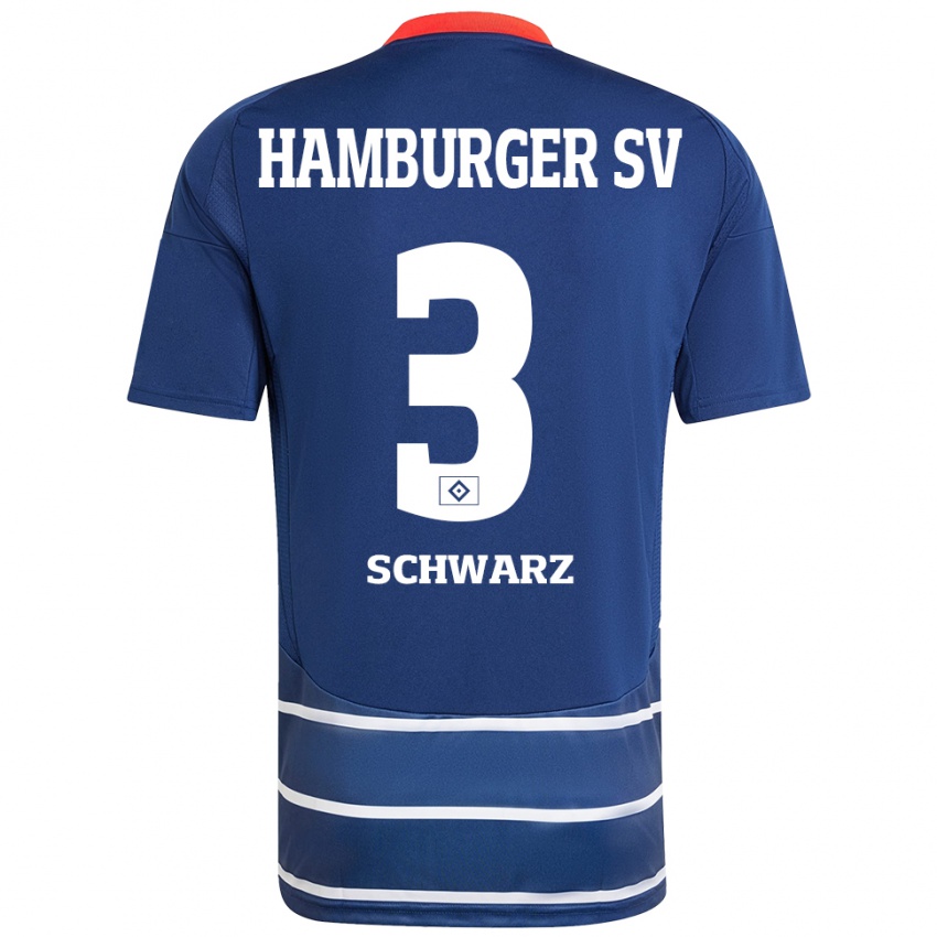 Uomo Maglia Jannick Schwarz #3 Blu Scuro Kit Gara Away 2024/25 Maglietta