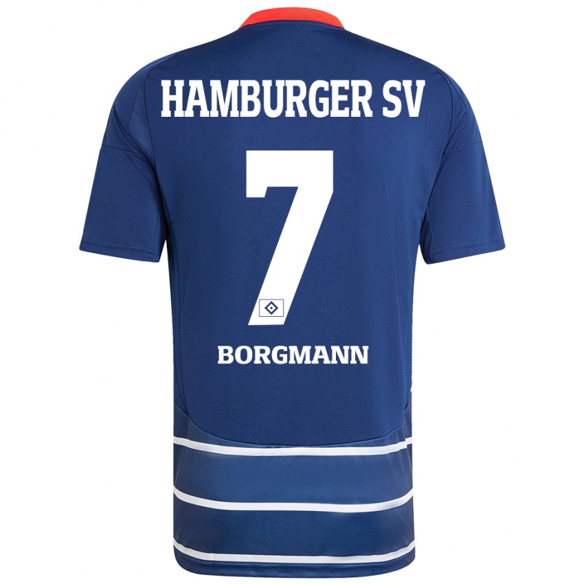 Uomo Maglia Marcus Borgmann #7 Blu Scuro Kit Gara Away 2024/25 Maglietta