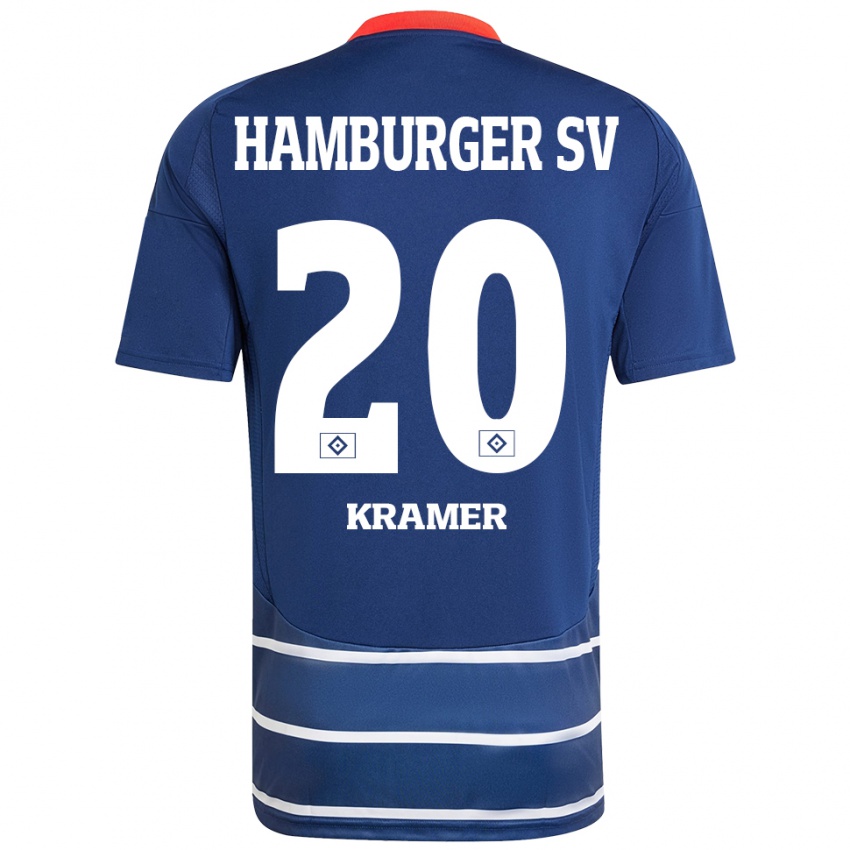 Uomo Maglia Timon Kramer #20 Blu Scuro Kit Gara Away 2024/25 Maglietta