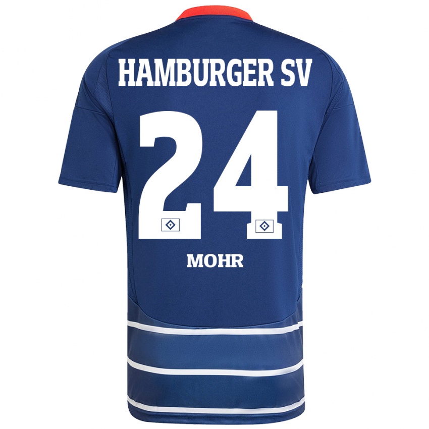 Uomo Maglia Jannik Mohr #24 Blu Scuro Kit Gara Away 2024/25 Maglietta