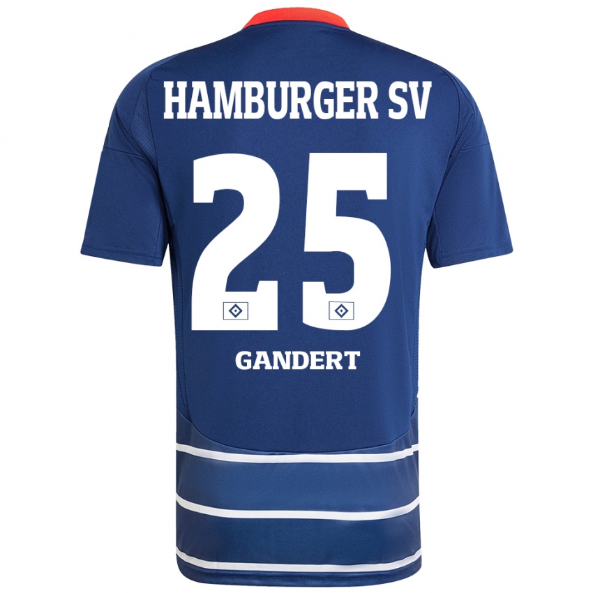 Uomo Maglia Jeremy Gandert #25 Blu Scuro Kit Gara Away 2024/25 Maglietta