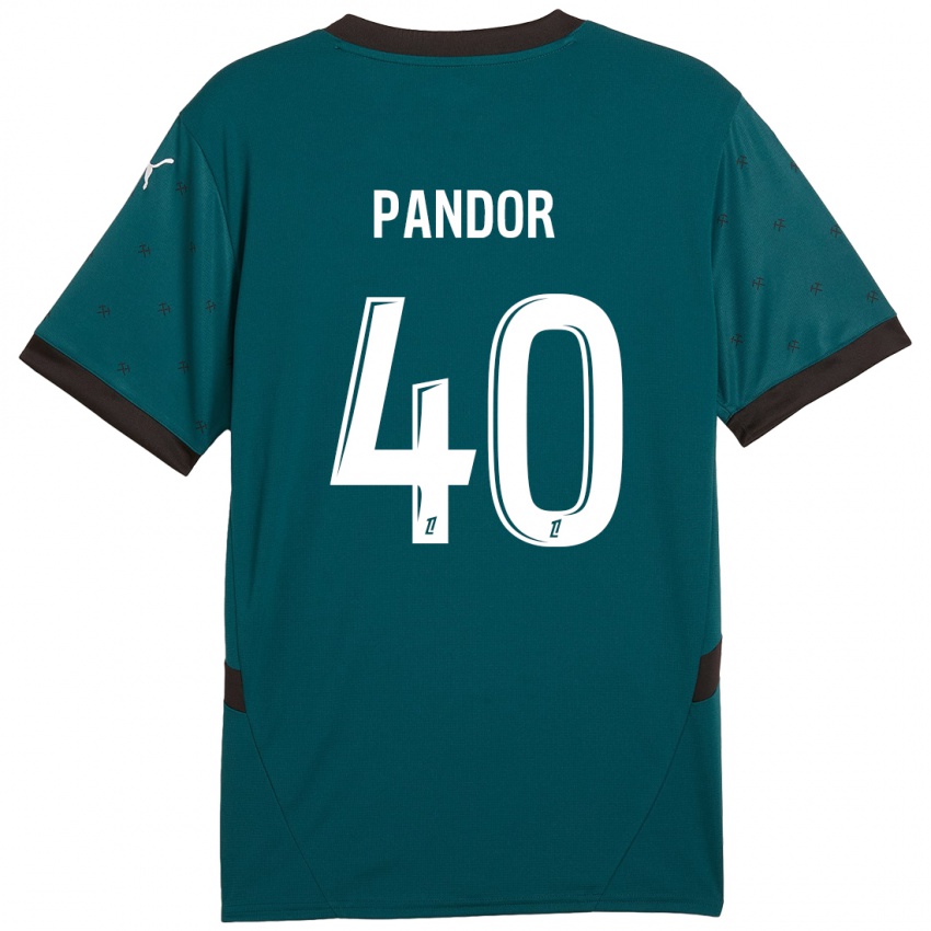 Uomo Maglia Yannick Pandor #40 Verde Scuro Kit Gara Away 2024/25 Maglietta