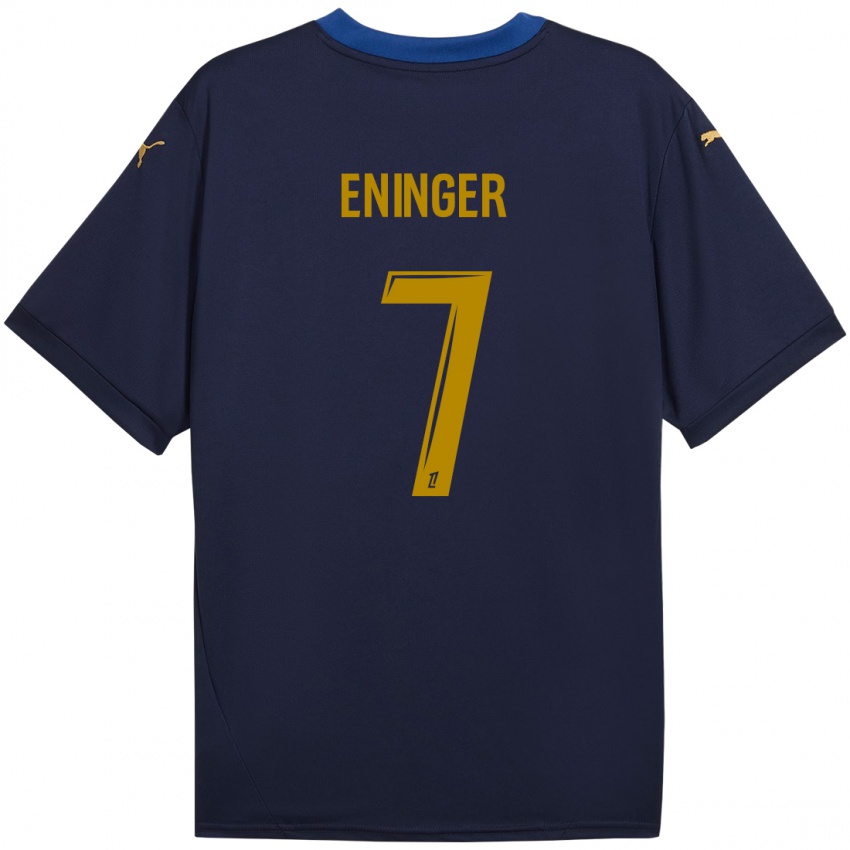 Uomo Maglia Thelma Eninger #7 Blu Navy Kit Gara Away 2024/25 Maglietta