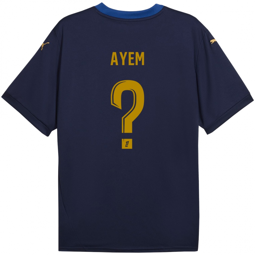 Uomo Maglia Grégory Ayem #0 Blu Navy Kit Gara Away 2024/25 Maglietta