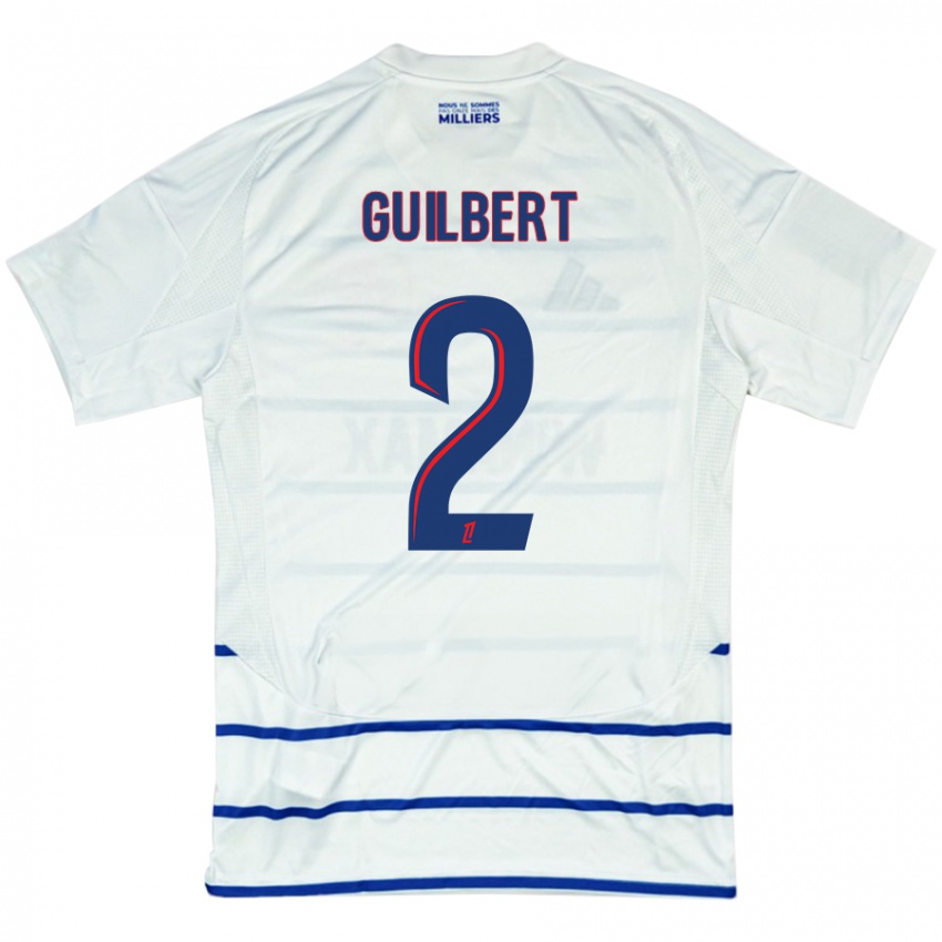 Uomo Maglia Frédéric Guilbert #2 Bianco Blu Kit Gara Away 2024/25 Maglietta