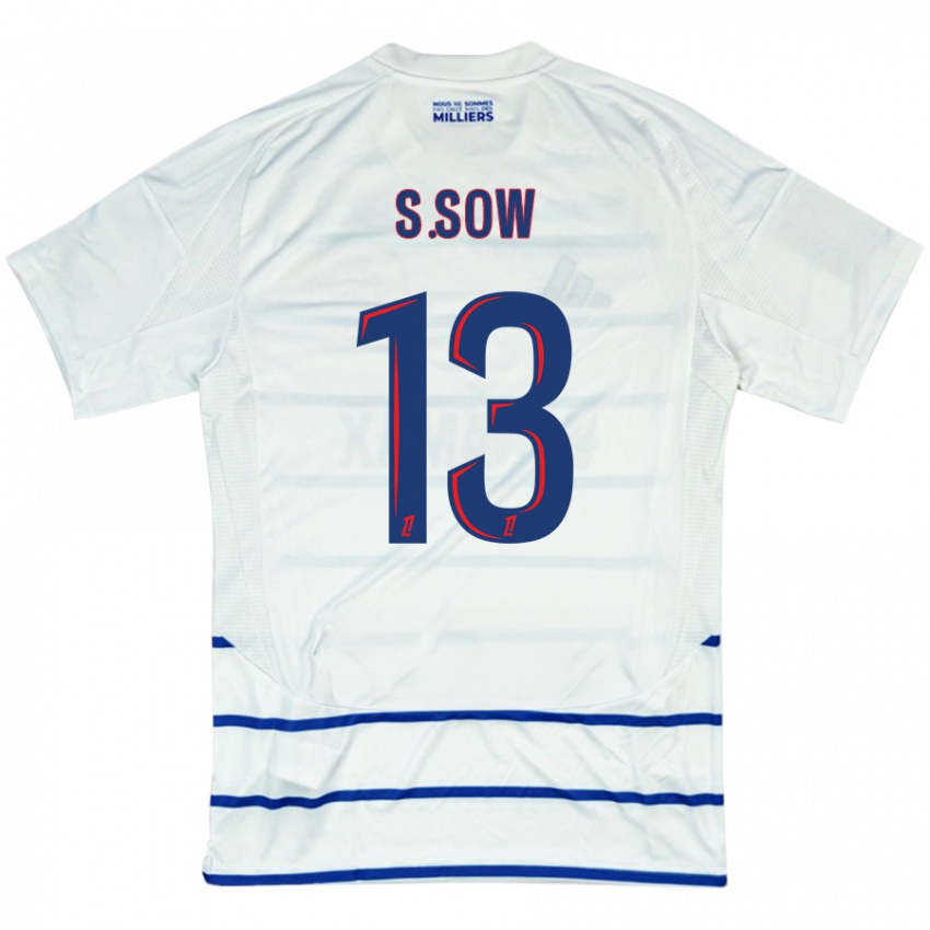 Uomo Maglia Saïdou Sow #13 Bianco Blu Kit Gara Away 2024/25 Maglietta