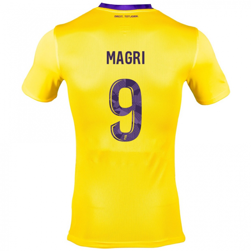 Uomo Maglia Frank Magri #9 Giallo Viola Kit Gara Away 2024/25 Maglietta