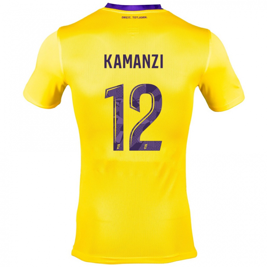 Uomo Maglia Warren Kamanzi #12 Giallo Viola Kit Gara Away 2024/25 Maglietta