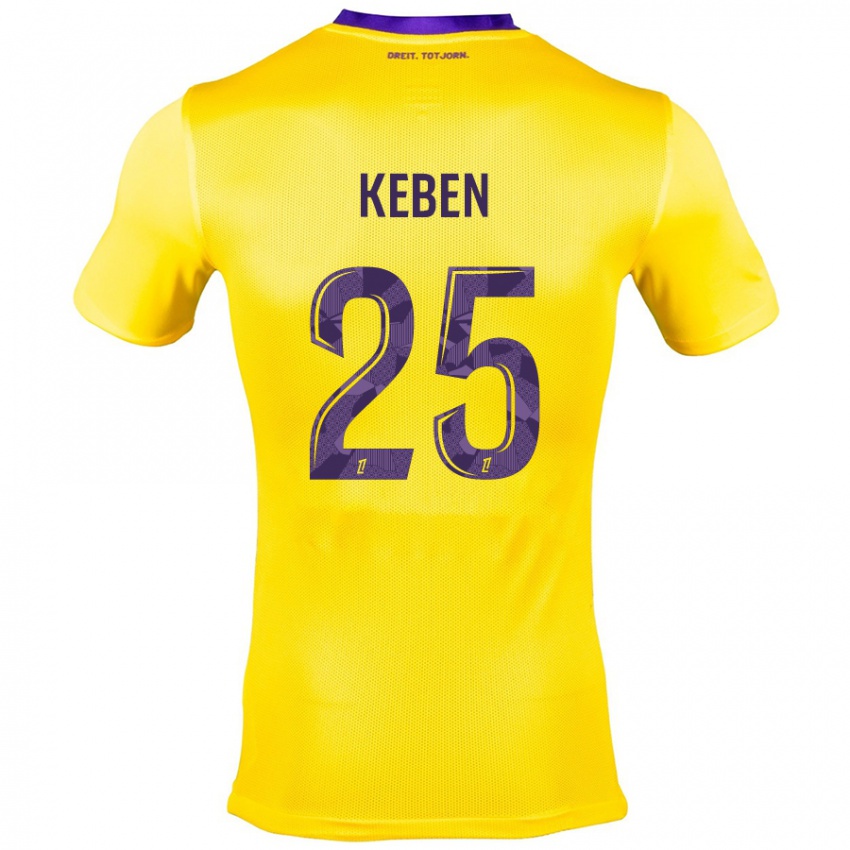 Uomo Maglia Kévin Keben #25 Giallo Viola Kit Gara Away 2024/25 Maglietta