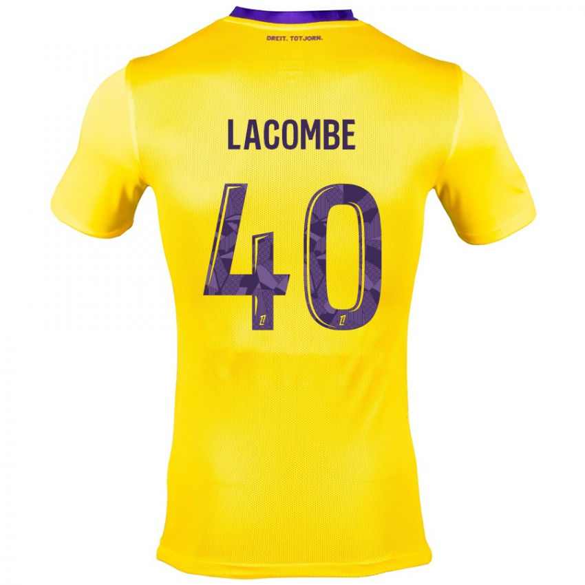 Uomo Maglia Justin Lacombe #40 Giallo Viola Kit Gara Away 2024/25 Maglietta