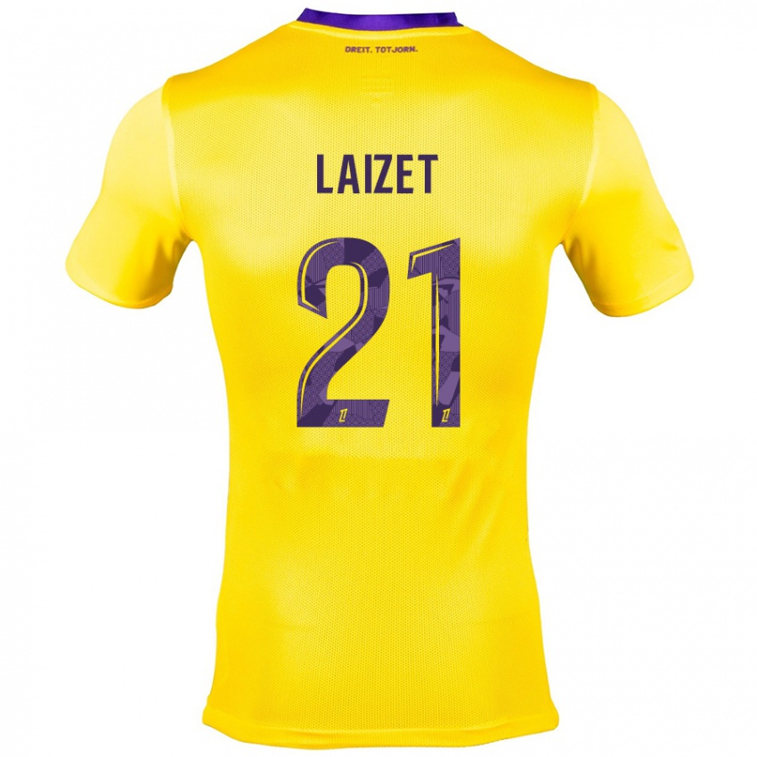 Uomo Maglia Emma Laizet #21 Giallo Viola Kit Gara Away 2024/25 Maglietta